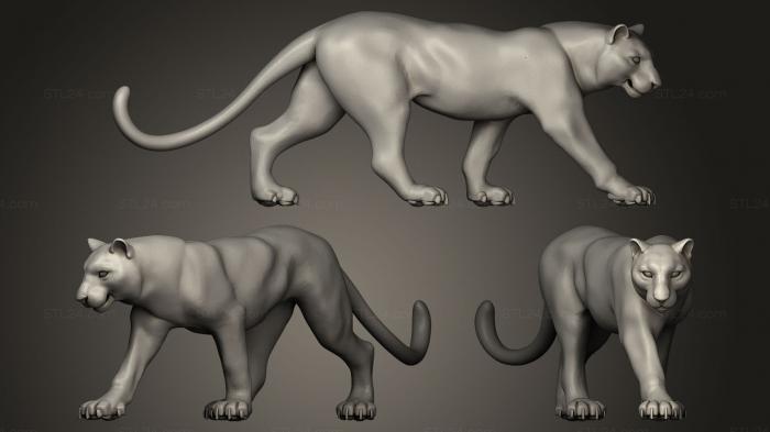 Figurines lions tigers sphinxes (walk panther, STKL_0102) 3D models for cnc